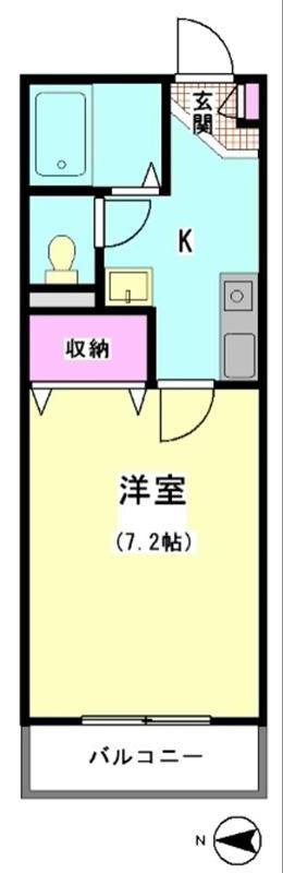 エクレール東糀谷イースト(1K/3階)の間取り写真