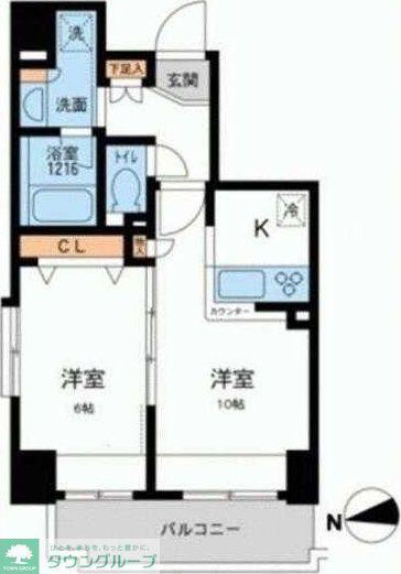 プライマル浅草橋(1LDK/3階)の間取り写真