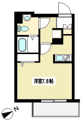 ベルス登戸(ワンルーム/6階)の間取り写真
