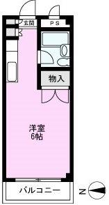 吉川サンパレス(ワンルーム/4階)の間取り写真