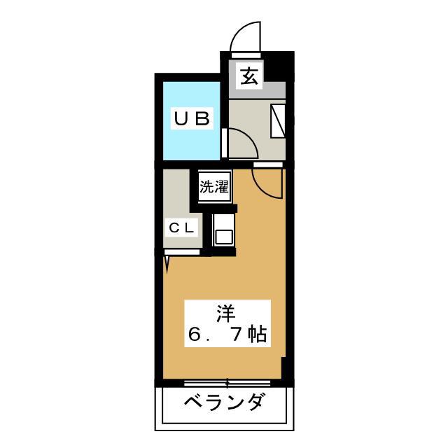 ガーデンコート湯島(ワンルーム/6階)の間取り写真