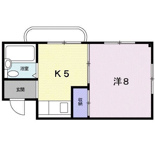 天神マンション(1K/3階)の間取り写真