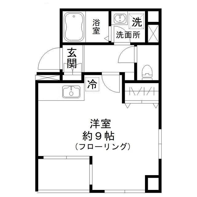 K2恩賜公園(ワンルーム/2階)の間取り写真