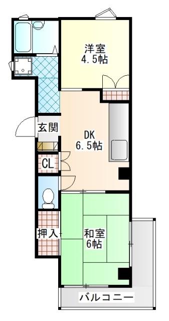 山田ハイツ(2DK/3階)の間取り写真