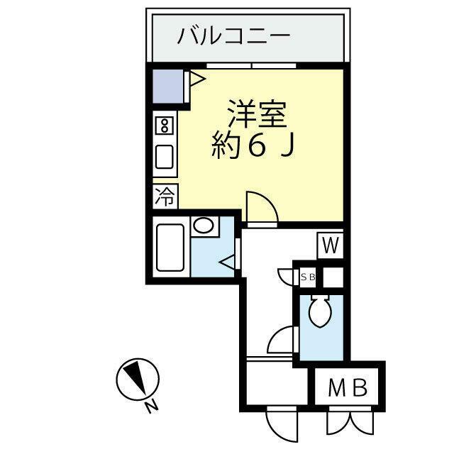 グランヴァン横濱ビアンコーヴォ(ワンルーム/4階)の間取り写真