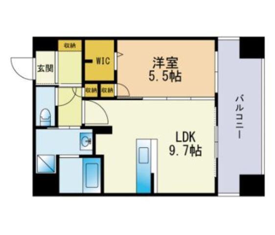 グランドヴィラス室見(1LDK/5階)の間取り写真