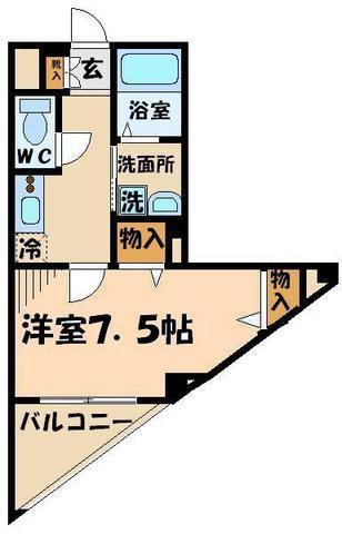 SUNFOREST南烏山(1K/2階)の間取り写真