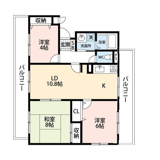 グランコート草加(3LDK/3階)の間取り写真