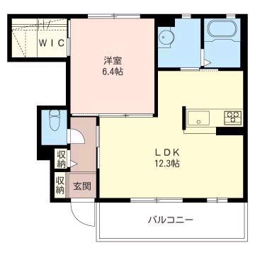 クレエ III(1LDK/1階)の間取り写真