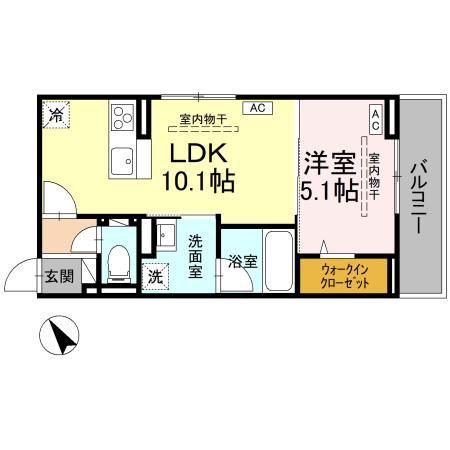 D-LUMINARE A(1LDK/2階)の間取り写真