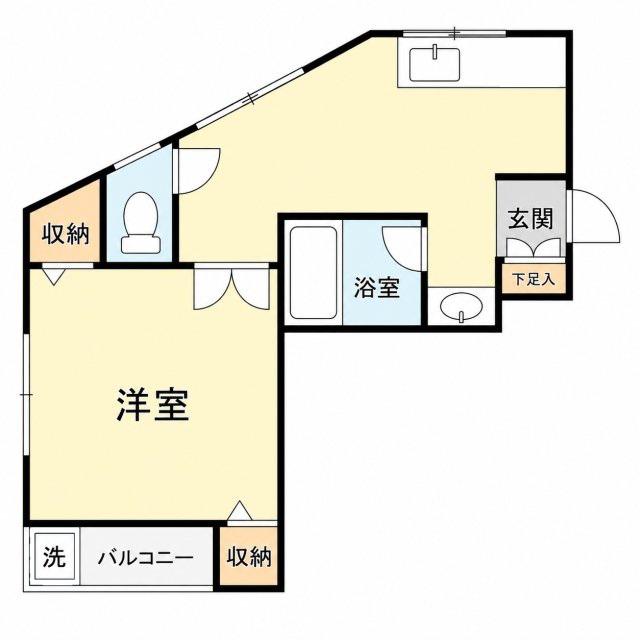 倉石ハイツ(1DK/2階)の間取り写真