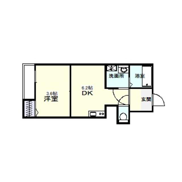 プレデンシア上住吉(1DK/3階)の間取り写真