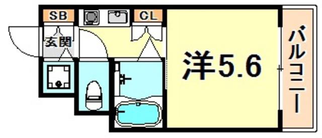 パインテール御影(1K/3階)の間取り写真