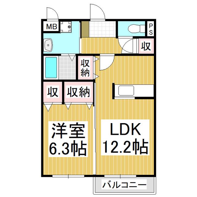 ラ ポール 松澤A(1LDK/1階)の間取り写真