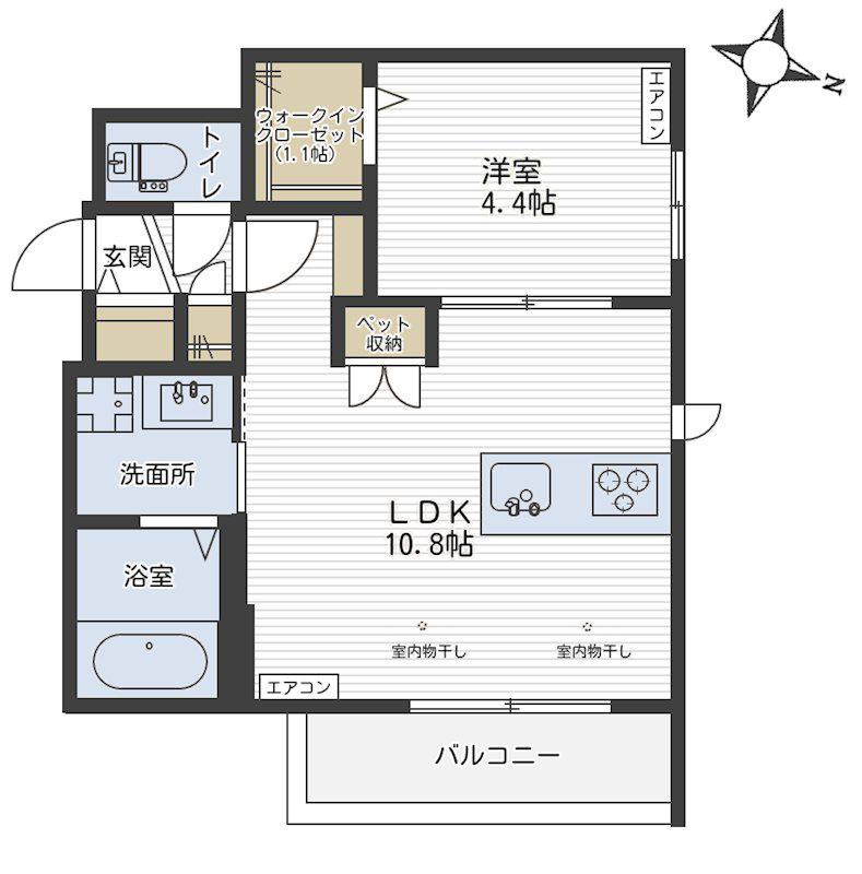 MAISON CAMELIA(1LDK/3階)の間取り写真