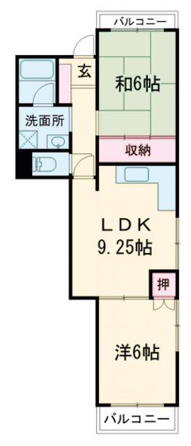 ジョイフル赤羽(2LDK/1階)の間取り写真