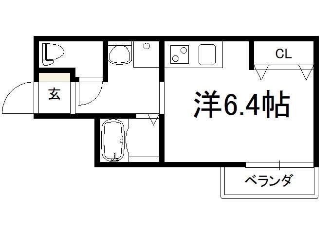 INGS御蔭(ワンルーム/3階)の間取り写真