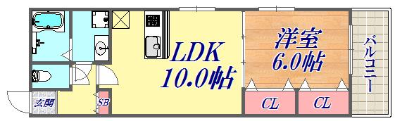 SDグランツ三川口(1LDK/4階)の間取り写真