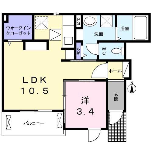 リエート 大日(1LDK/1階)の間取り写真