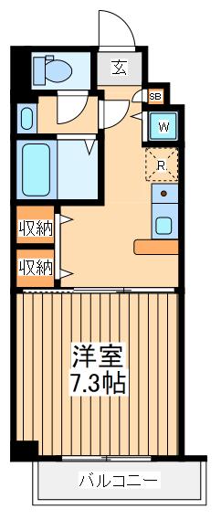 ルセアン保土ヶ谷(1DK/5階)の間取り写真