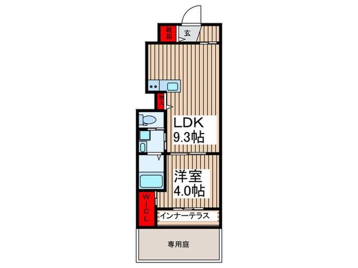 ROYCE(1LDK/1階)の間取り写真