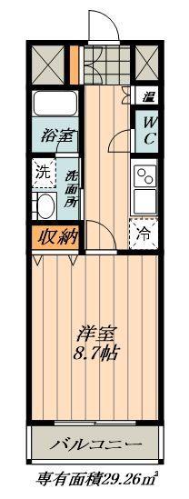 CASTLE HILLS 柳ケ瀬(1K/11階)の間取り写真