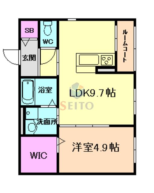 HEIM J(1LDK/2階)の間取り写真