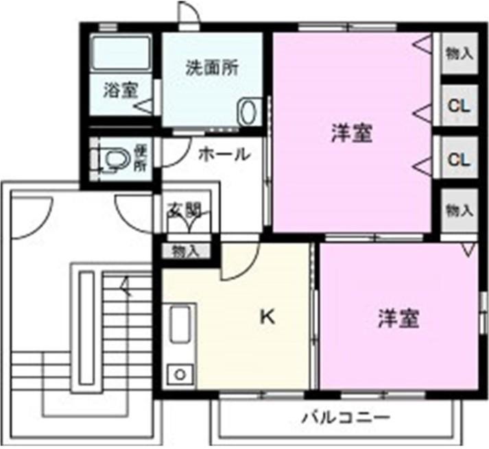 アンリシールVIII(2K/2階)の間取り写真