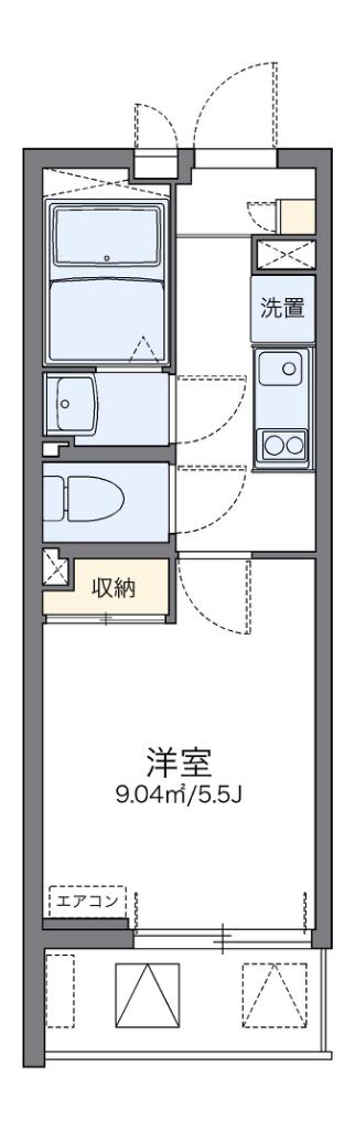 レオネクストルミネス(1K/4階)の間取り写真