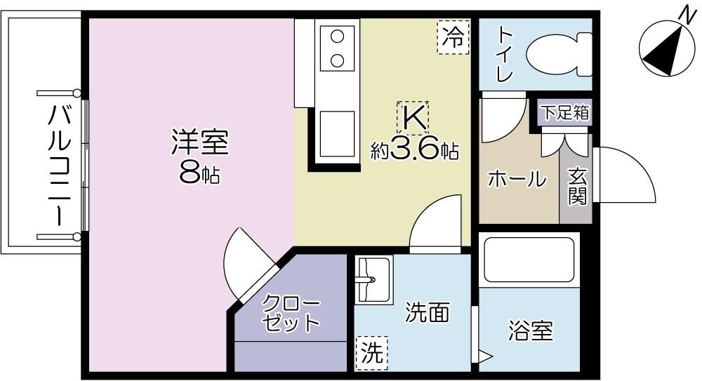 ツインハウス M-21(1K/1階)の間取り写真