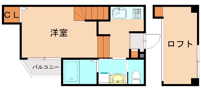 サニーガーデン諸岡(ワンルーム/2階)の間取り写真