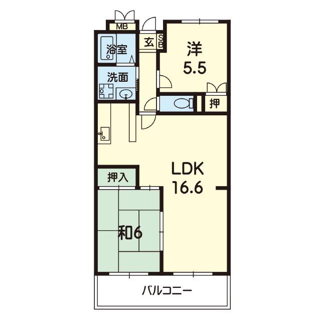 サンハイツ武蔵ヶ丘(2LDK/1階)の間取り写真