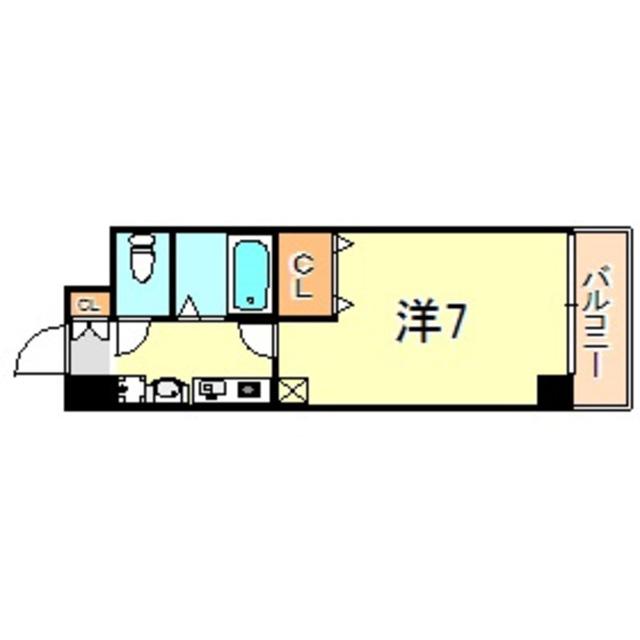バッハレジデンス神戸ウエスト(1K/4階)の間取り写真