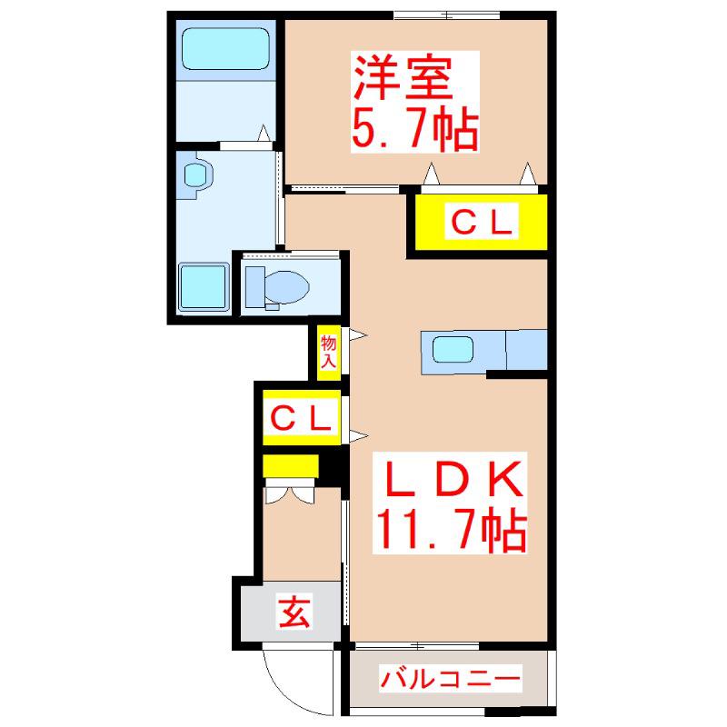 LE GRAND Y (1LDK/1階)の間取り写真