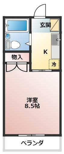 メゾンリヴレーヌ(1K/2階)の間取り写真