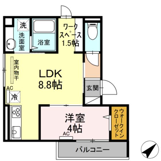 LITTLE7番館(1LDK/3階)の間取り写真