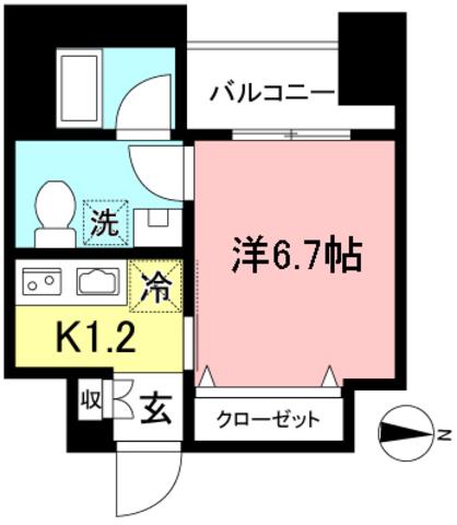 RIZ CHOFU(1K/9階)の間取り写真