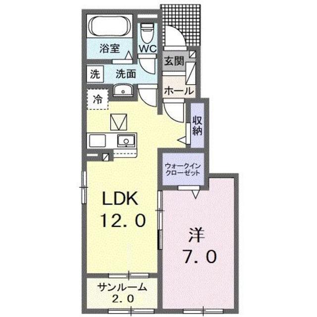 アーバンツリーI(1LDK/1階)の間取り写真