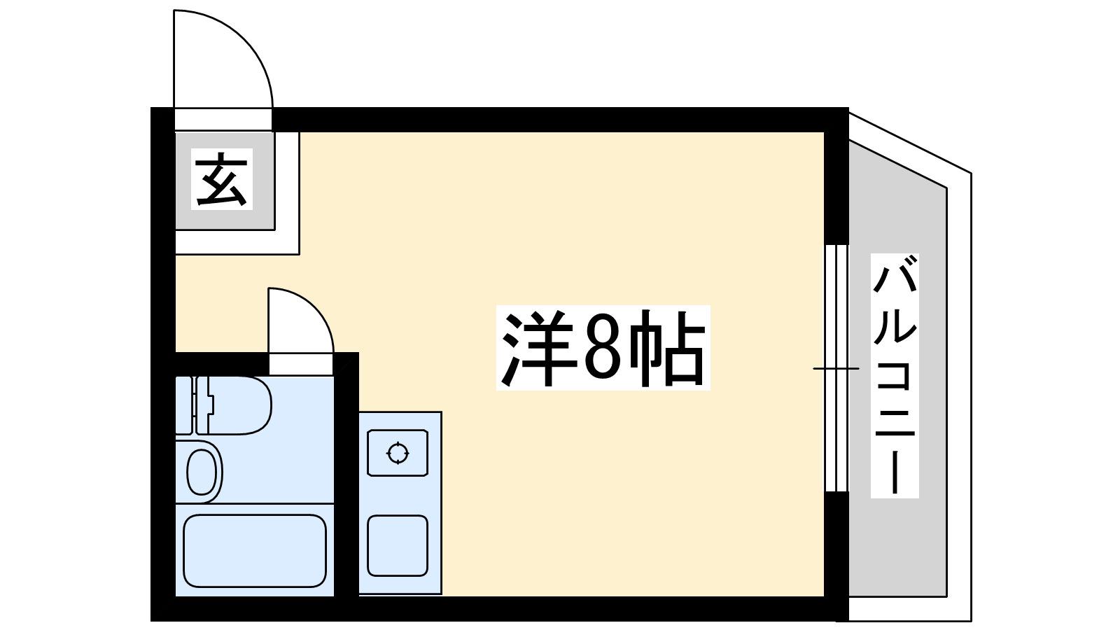 メゾン木川(ワンルーム/1階)の間取り写真