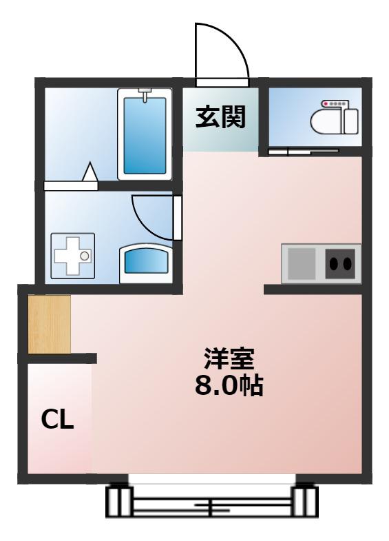 CASA BLANCA(ワンルーム/1階)の間取り写真