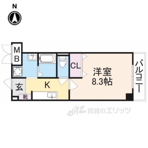 ヴェルドミール(1K/2階)の間取り写真