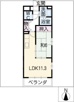 ガーデンテラス小碓2番館(1LDK/5階)の間取り写真