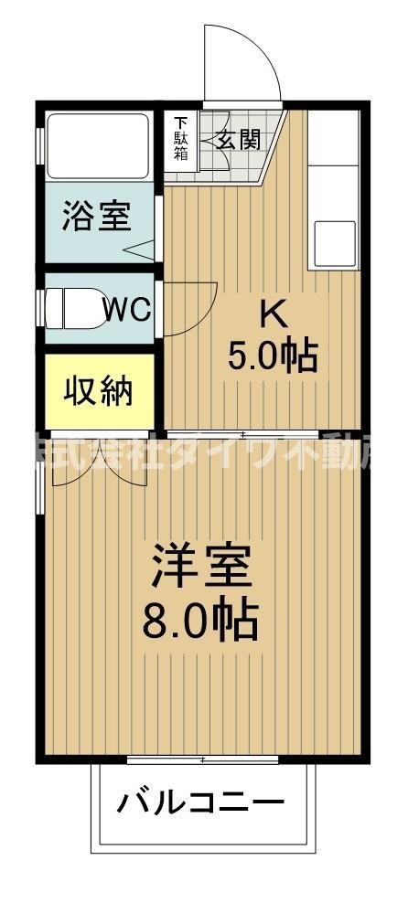 ベルハウス井田(1DK/1階)の間取り写真