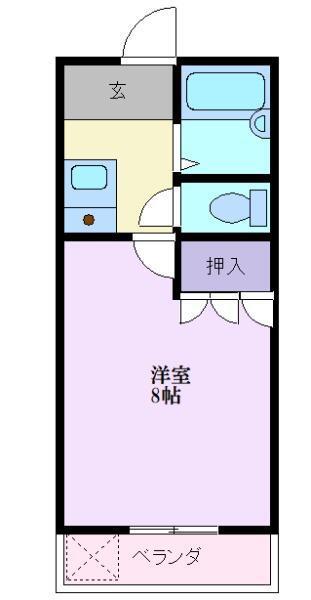 メゾンなか(1K/1階)の間取り写真