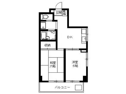 エイトサイド新和(2DK/4階)の間取り写真