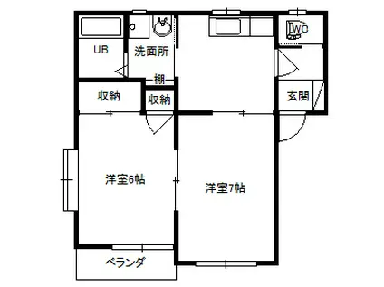 MORIハイツ大胡A(2K/1階)の間取り写真
