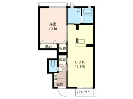 レジェンド・ヤマトK(1LDK/1階)の間取り写真