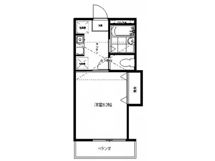 アザレ生田(1K/2階)の間取り写真