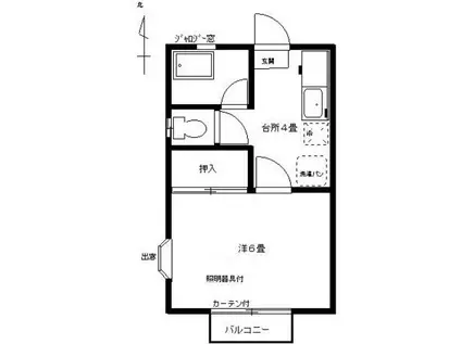 ローズI101(1K/1階)の間取り写真