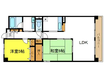 ジョワドゥビーブル(2LDK/3階)の間取り写真